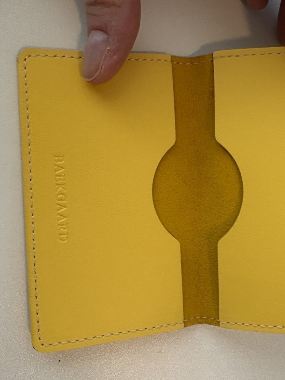 NEW Baekgaard Yellow Leather Bifold Card Wallet